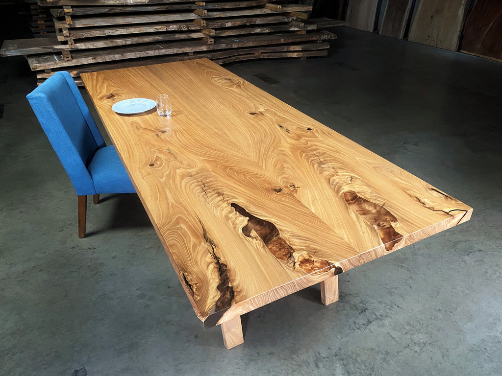Elm Bookmatch Table Top