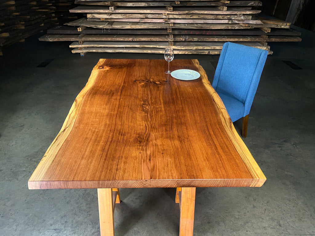 Redwood Bookmatched Dining Table