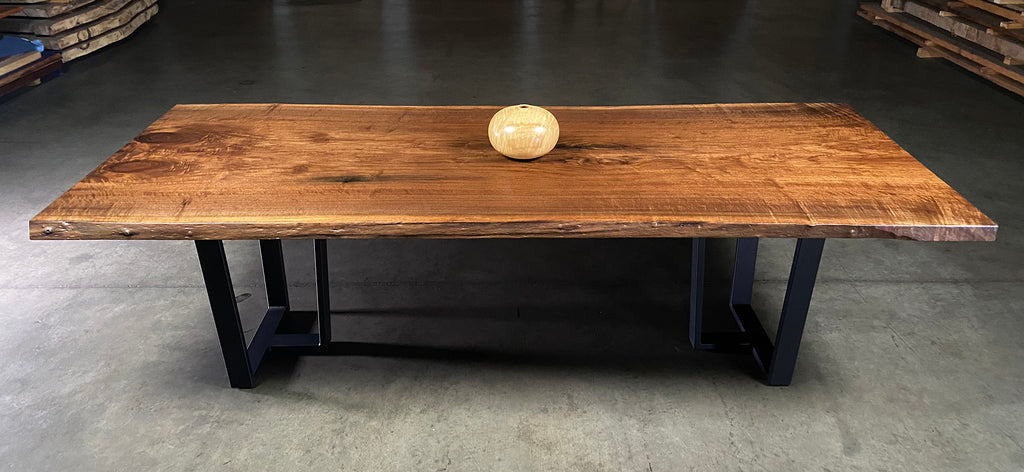 106 Live Edge dining table beautiful wood slab table with metal