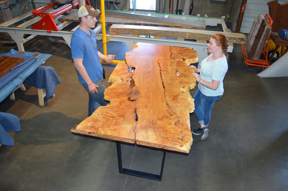 Big Leaf Maple Burl dining table hand crafted by CS Woods. 