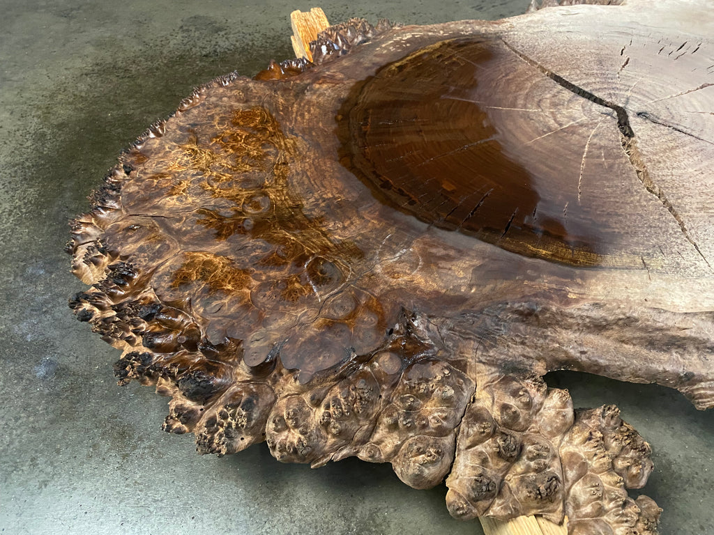 Claro Walnut Burl #D6 (51" x 24"-32" x 2")